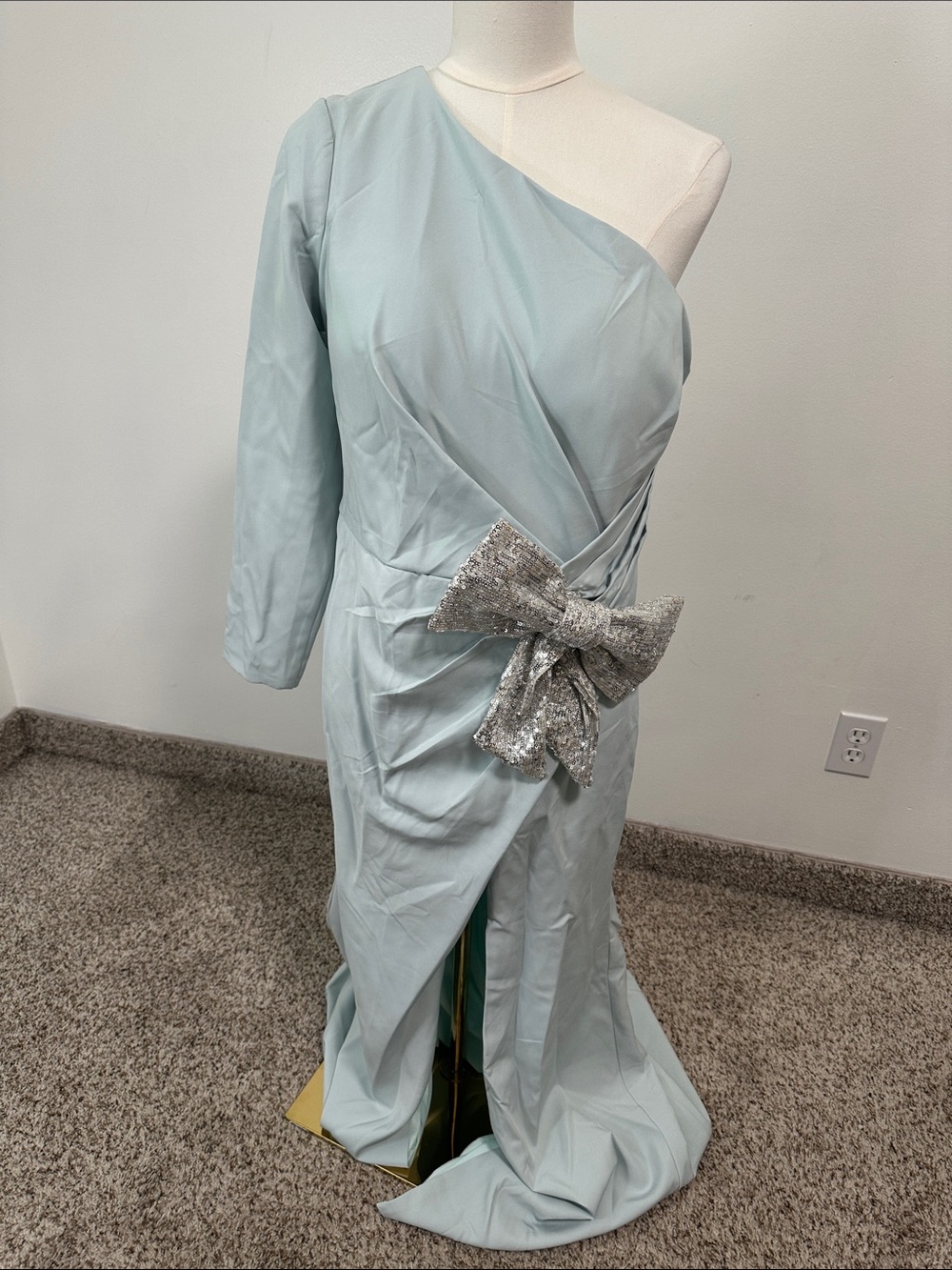 👒 NWT Missacc Satin One Shoulder Formal Dress